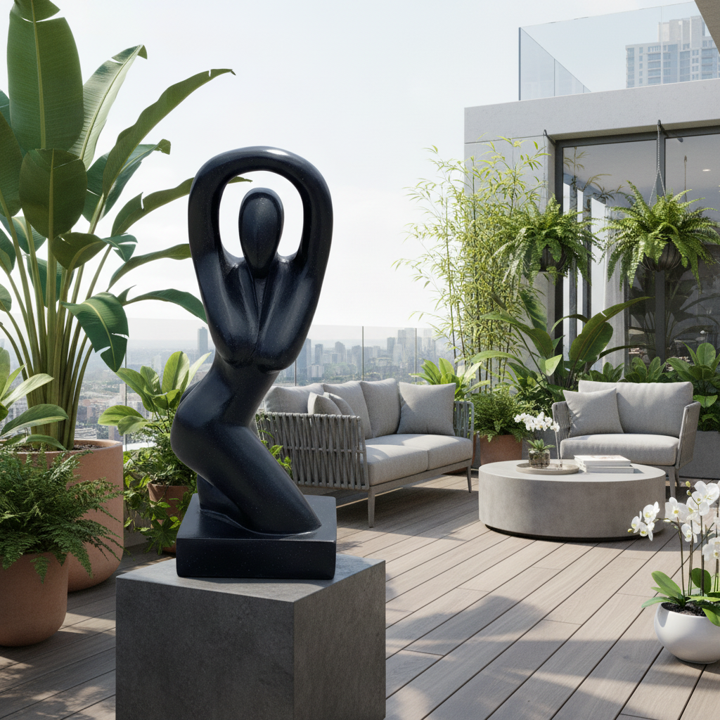Abstract Black Figure Sculpture 