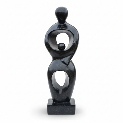 Abstract Black Mother and Child Sculpture 