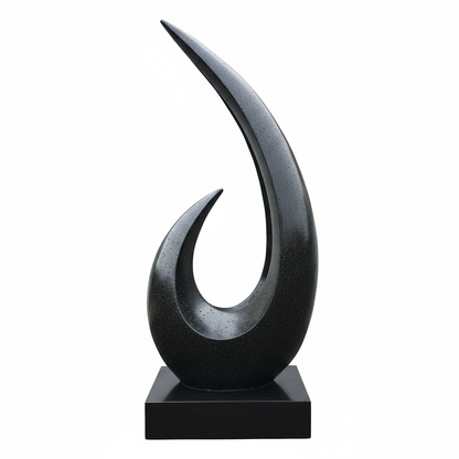 Abstract Black Wave Sculpture 