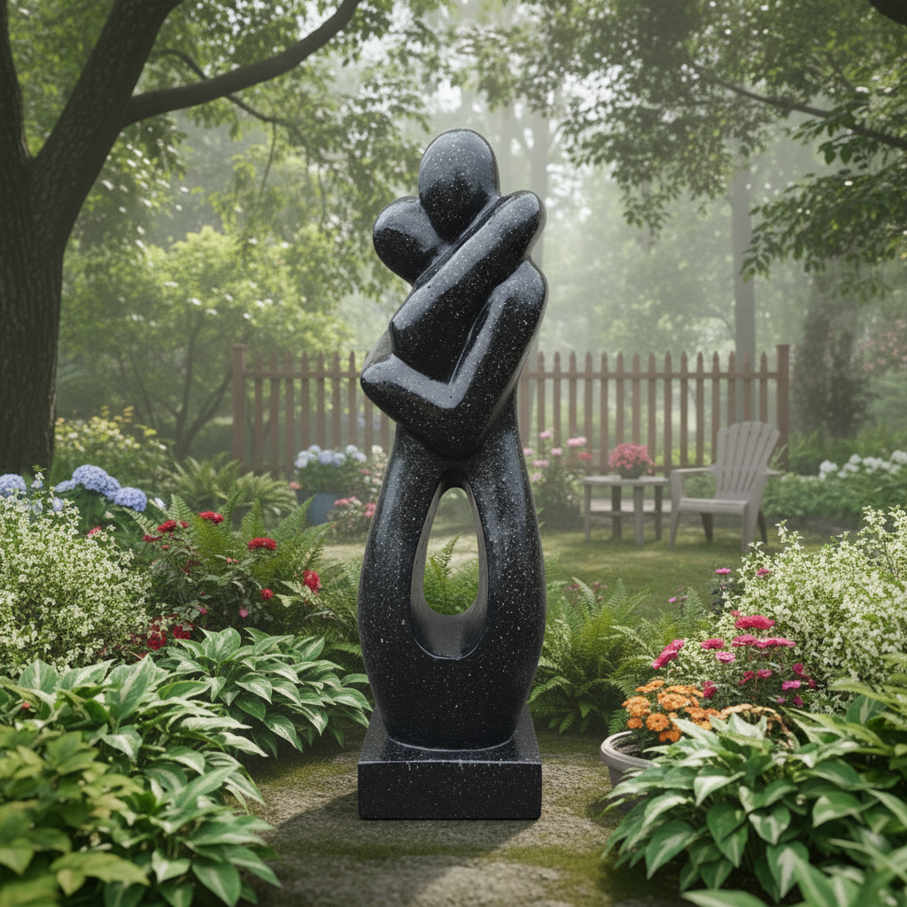 Abstract Embracing Couple Garden Statue