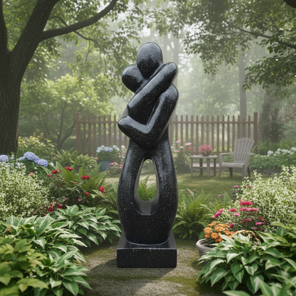 Abstract Embracing Couple Garden Statue