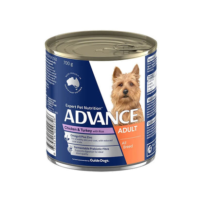 ADVANCE Adult All Breed Chicken and Turkey with Rice Cans Wet Dog Food