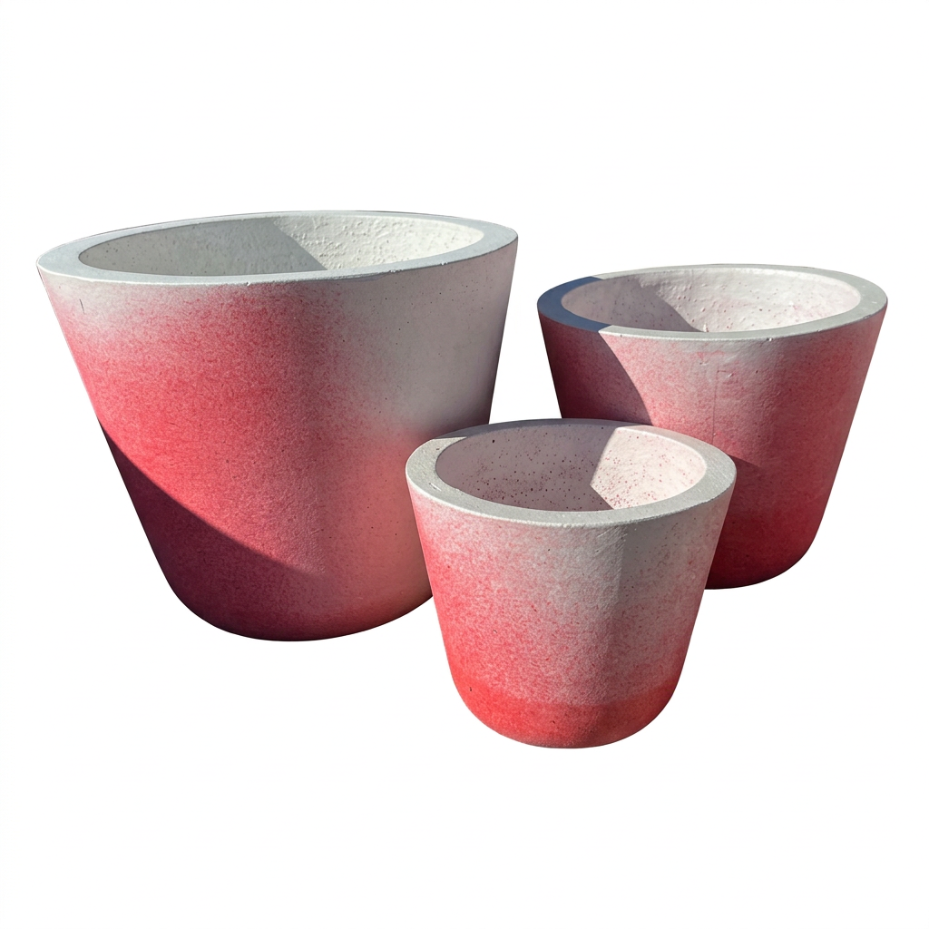 Best-effort AI version of the three pots on a square white background