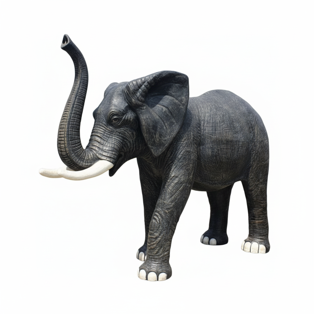 Black elephant statue 