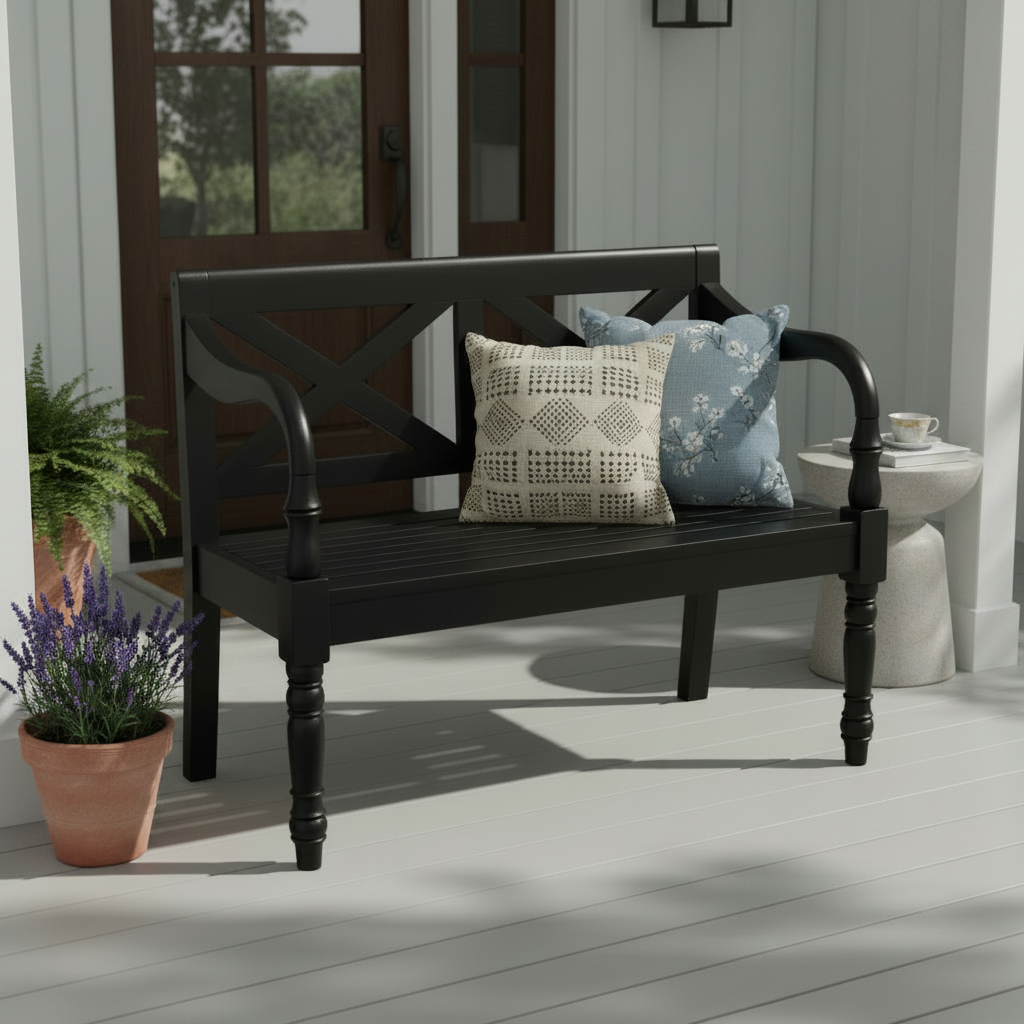 Black Garden Bench