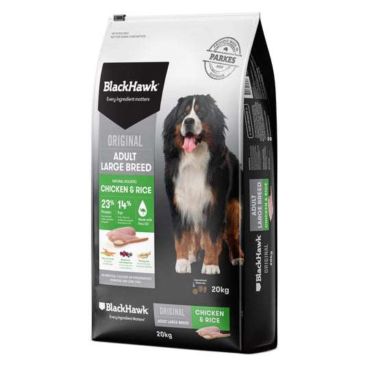 BLACK HAWK Original Adult Large Breed Chicken & Rice - 20kg