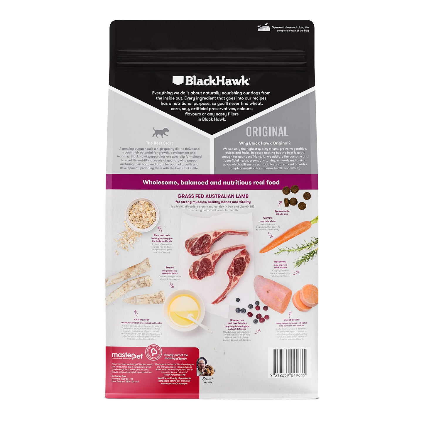 BLACK HAWK Original Puppy Medium Breed Lamb & Rice