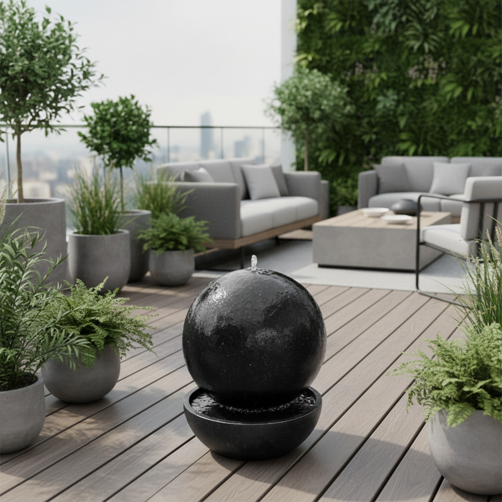 Contemporary Ball Garden Water Feature