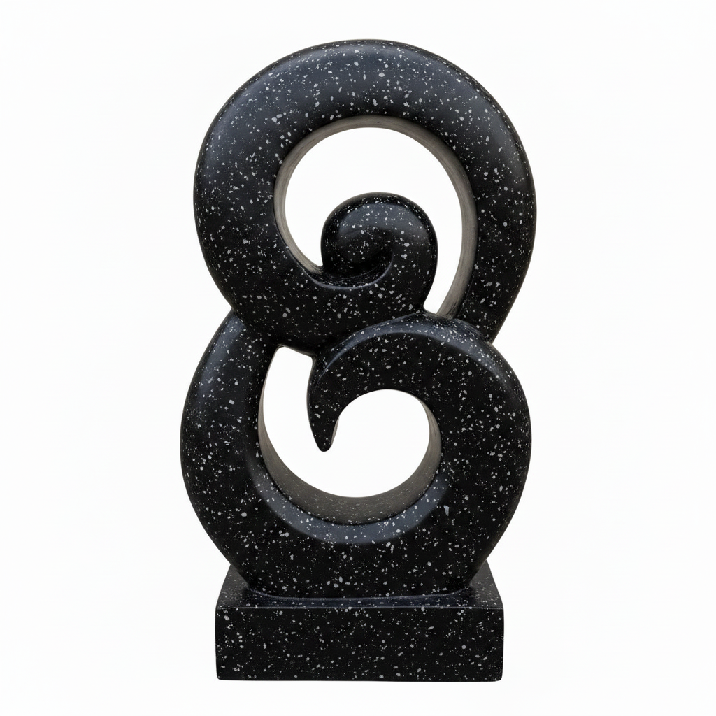 Black Terrazzo Koru Sculpture