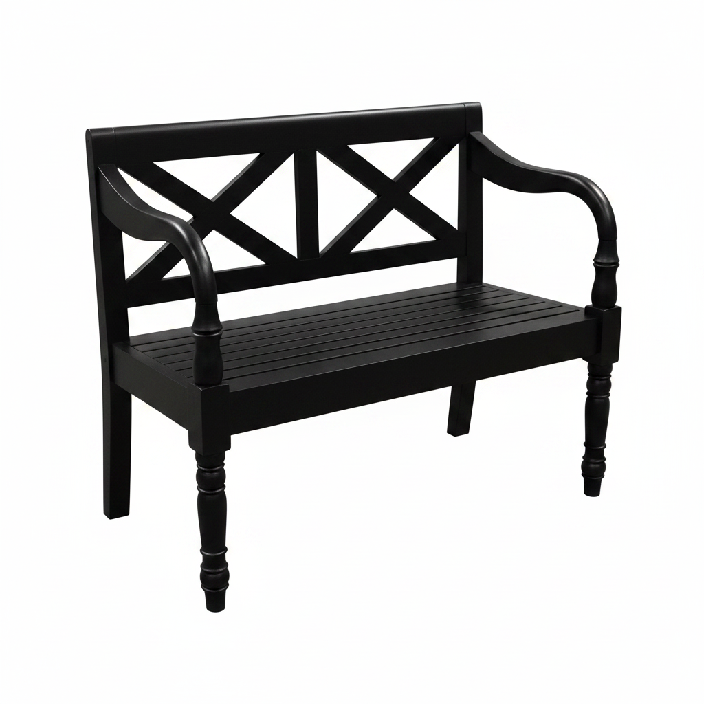 2 Seater Cross Backed Garden Bench
