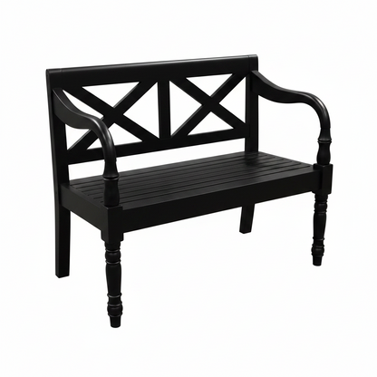 2 Seater Cross Backed Garden Bench