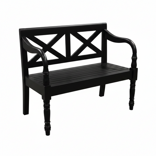 2 Seater Cross Backed Garden Bench