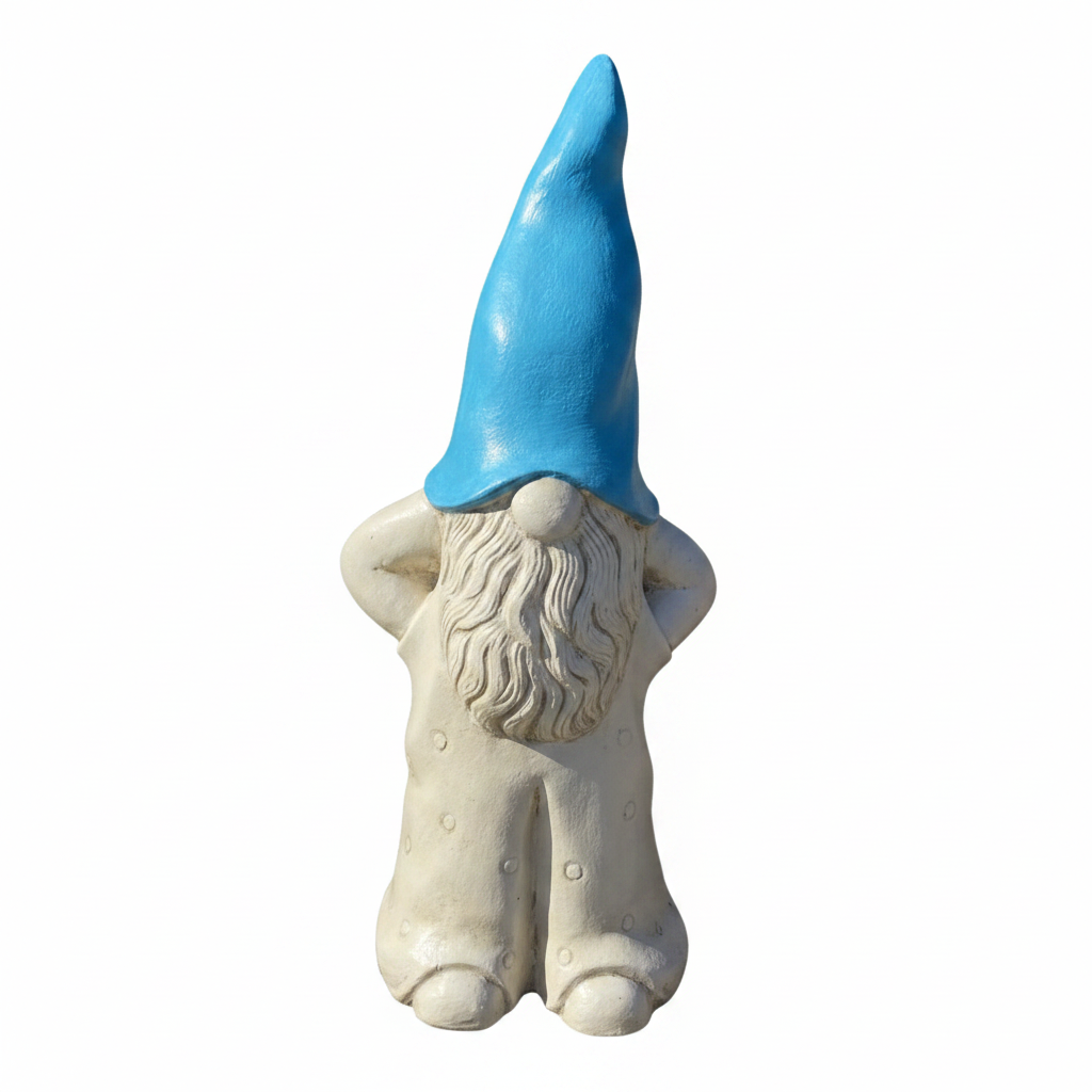 Blue Gnome Front Facing White Background