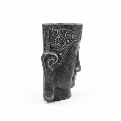 Buddha Head Planter Side View - White Background