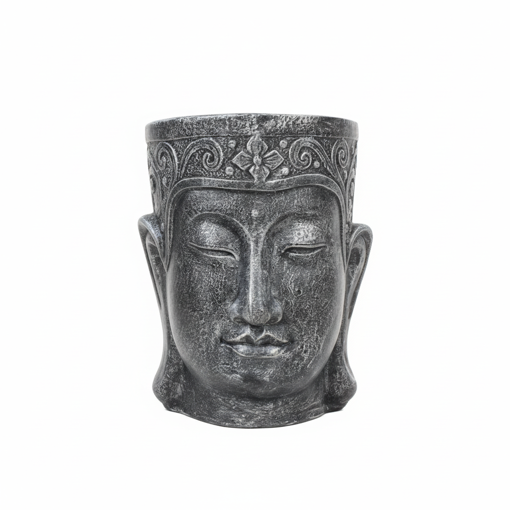Buddha Head Planter - White Background
