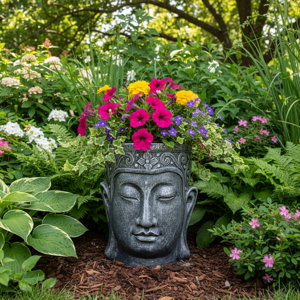 Buddha Face Garden Wall Planter