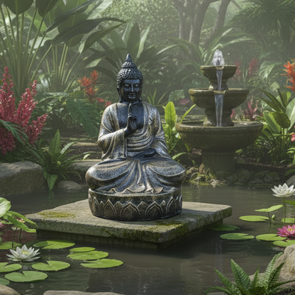 Praying Sitting Buddha Garden Statue