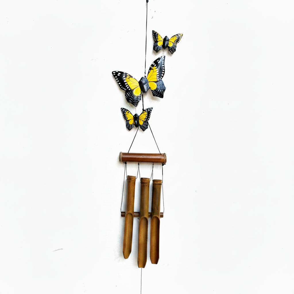 Butterfly Wind Chime - Bright Yellow Wings