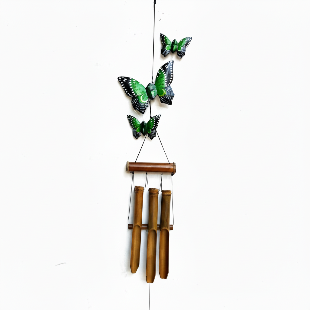 Butterfly Wind Chime - Green Wings