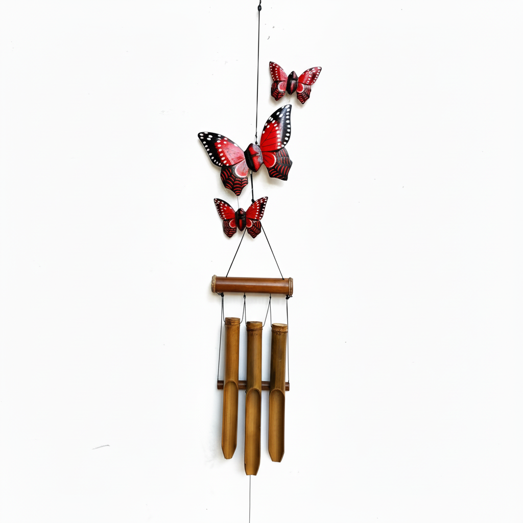 Butterfly Wind Chime - Red Wings