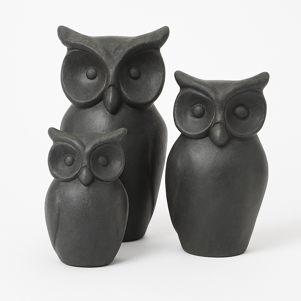 Charming Owl Trio Figures Garden