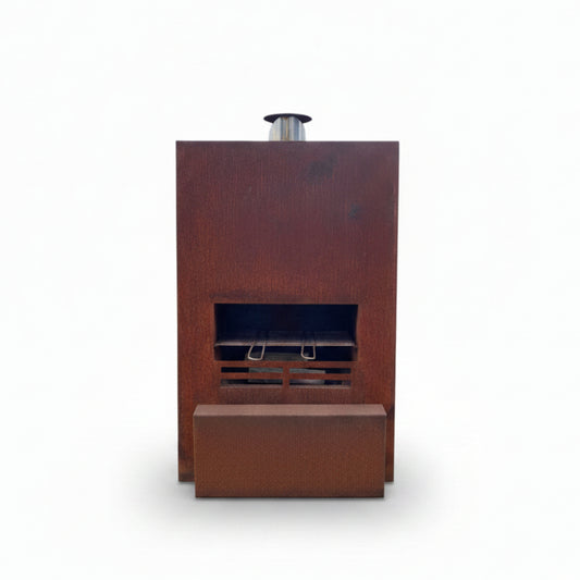 Corten Steel Outdoor Fireplace & Grill