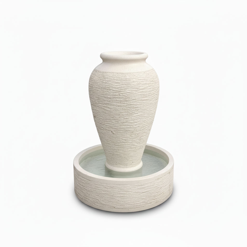 Cream Urn Garden Water Fountain 