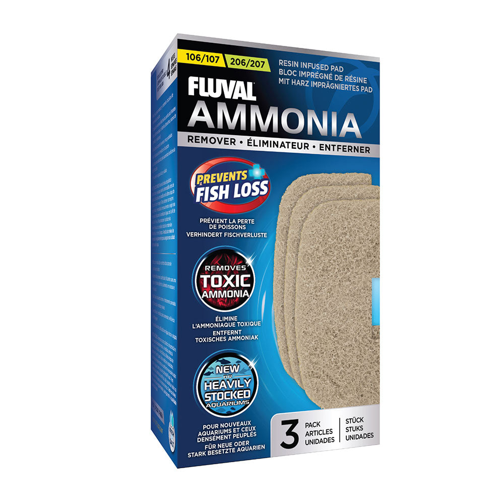 FLUVAL 106/206 107/207 Ammonia Remover Pads 3PK