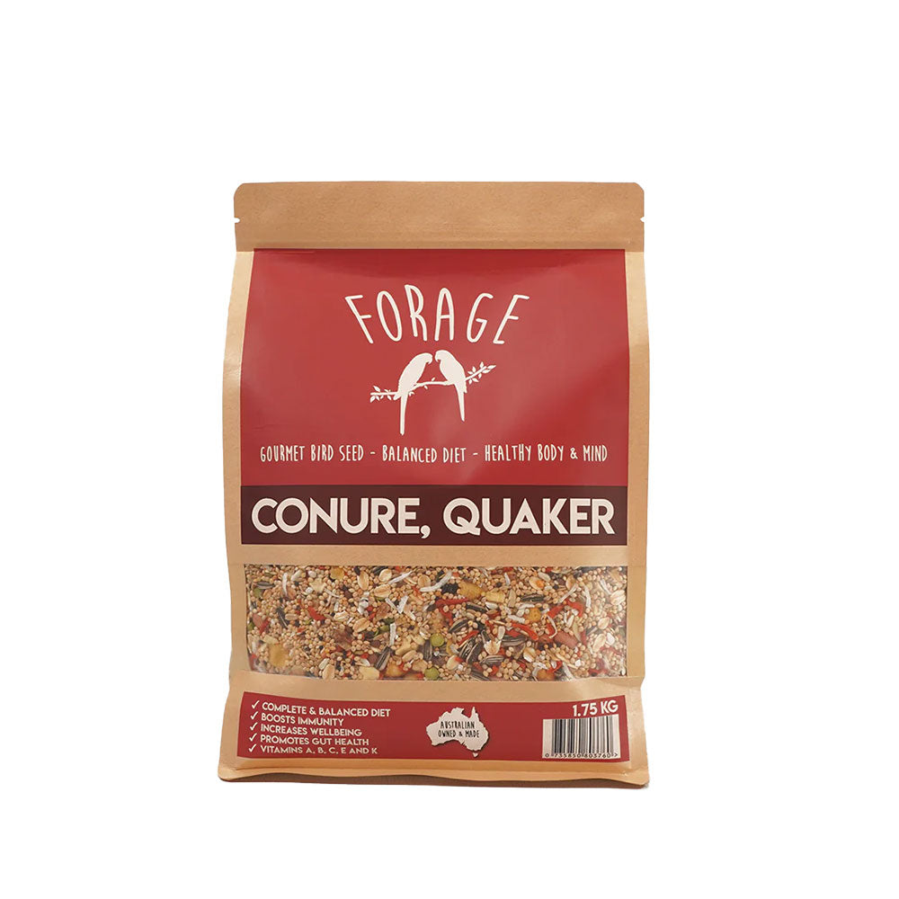 FORAGE GOURMET BIRD SEED Conure & Quaker Specialty Blend