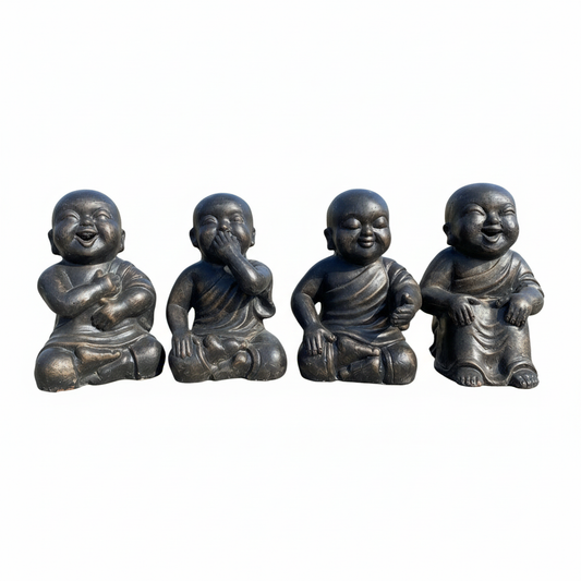 Four Monk Buddhas Cutout White Background
