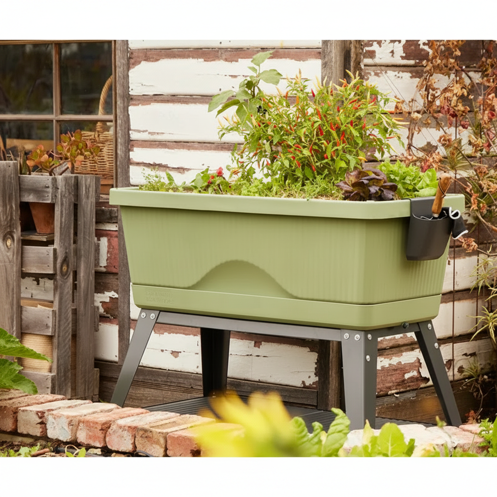 Green Raised Garden Bed 