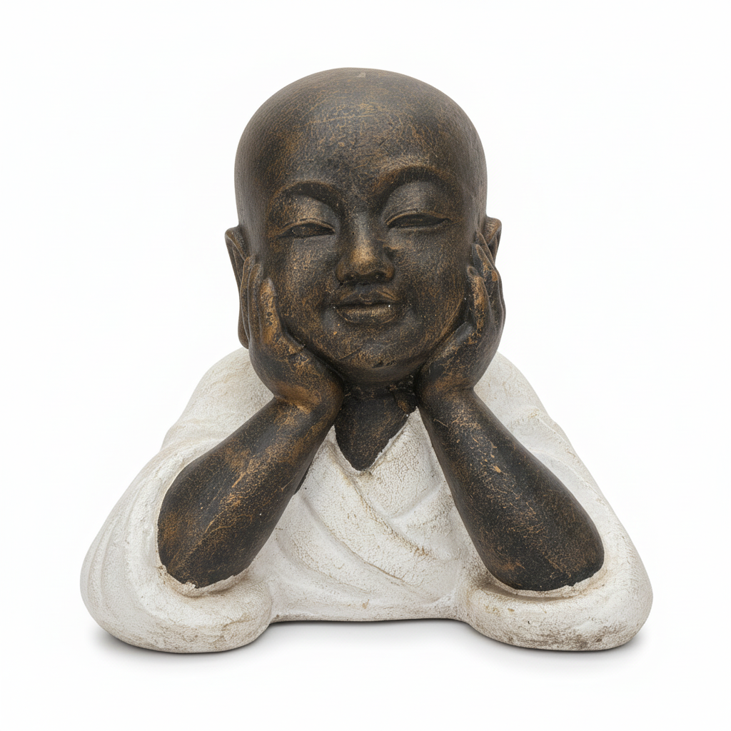 Happy Buddha Monk Statue - Large View
