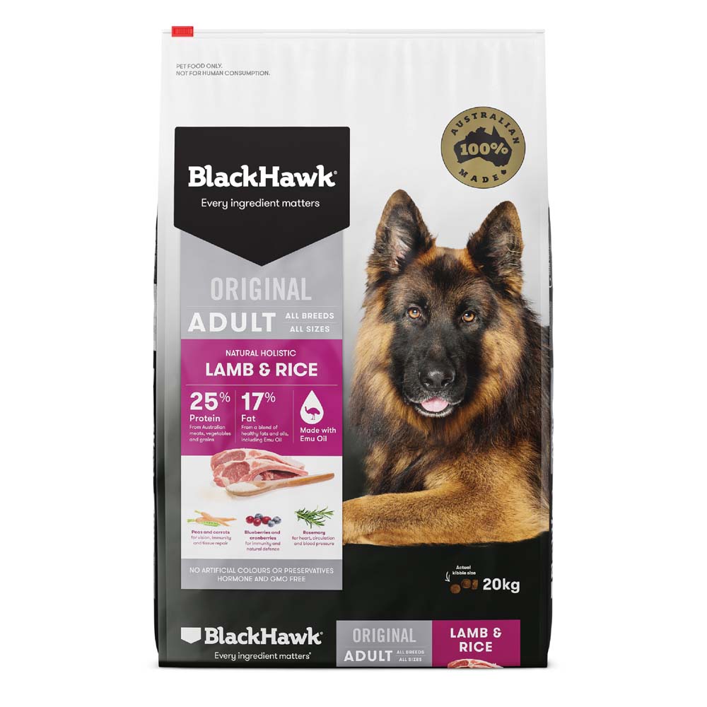 BLACK HAWK Holistic Adult Dog Food Lamb & Rice 20kg