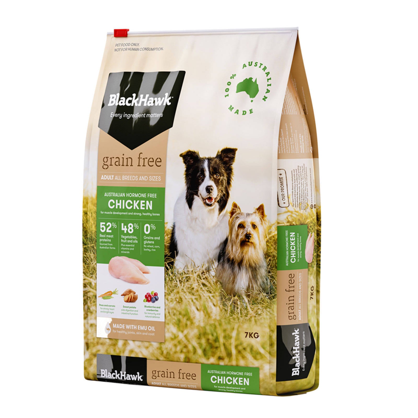 Black Hawk Dog Food Grain Free Chicken 7kg Animal Pet Australian Made Premium