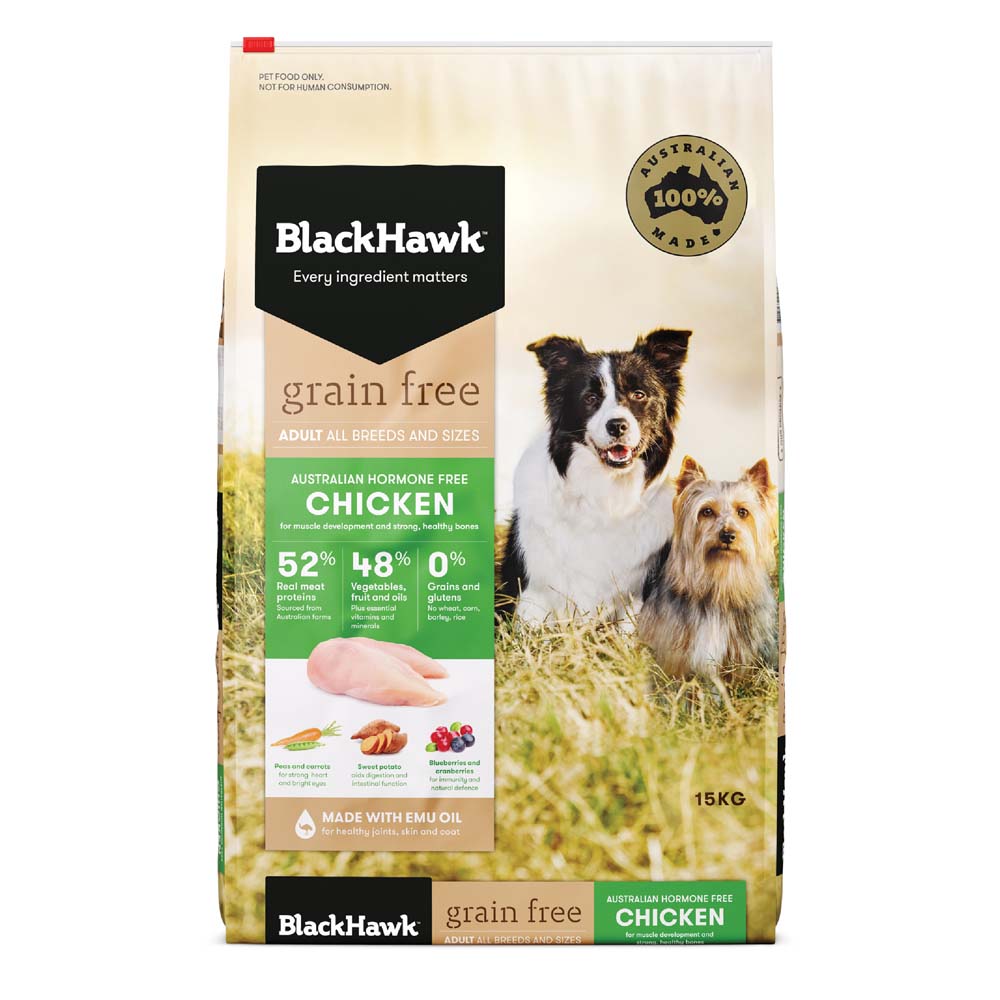 Black Hawk Dog Food Grain Free Chicken 15kg Animal Pet Australian Made Premium