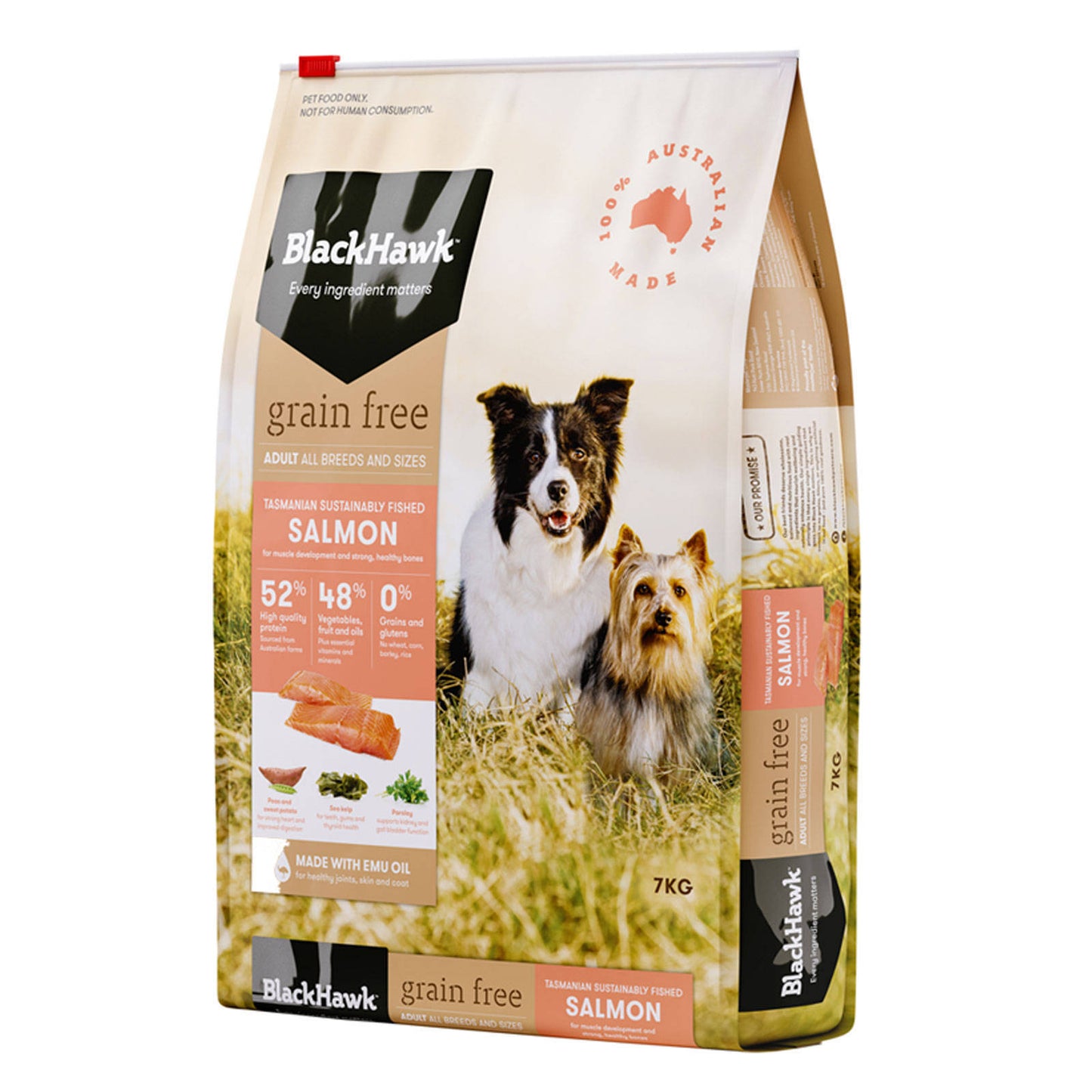 Black Hawk Dog Food Grain Free Salmon 7kg Holistic Pet Australian Made Premium