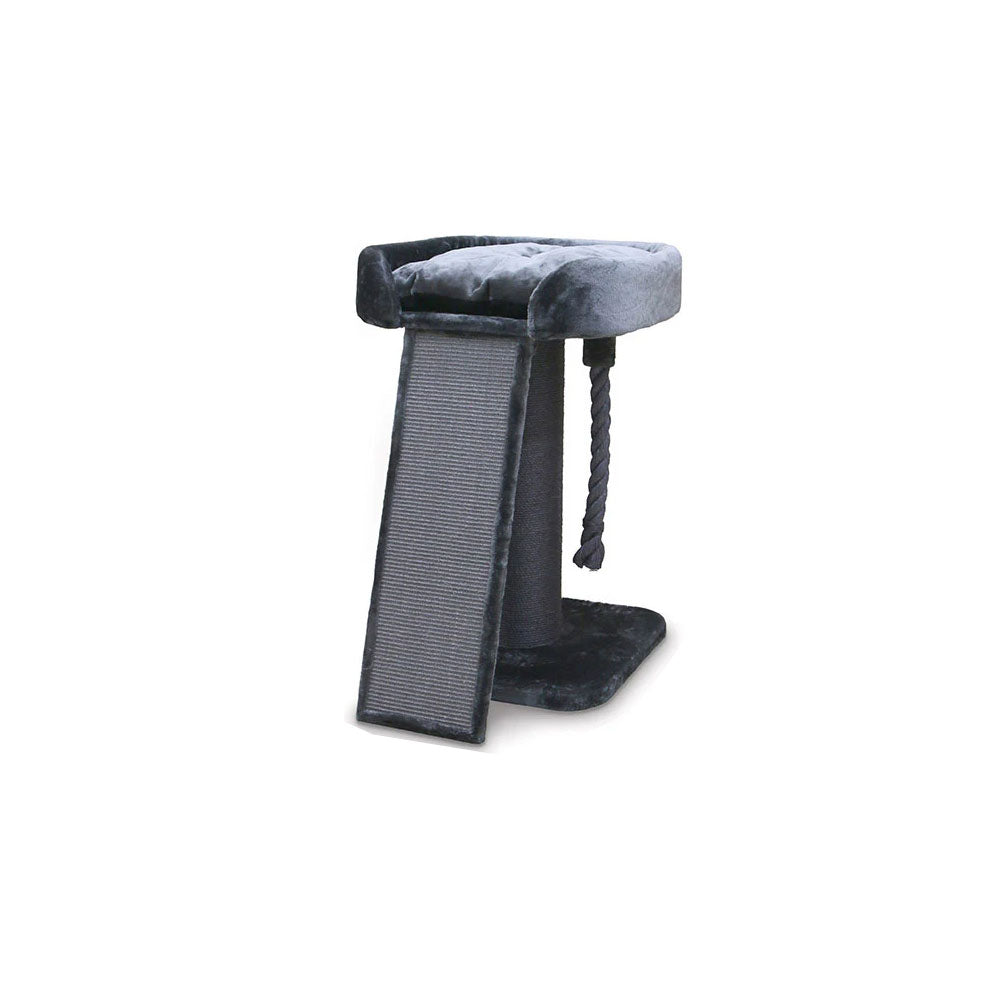KAZOO High Bed Cat Scratch Post with Ramp - Charcoal