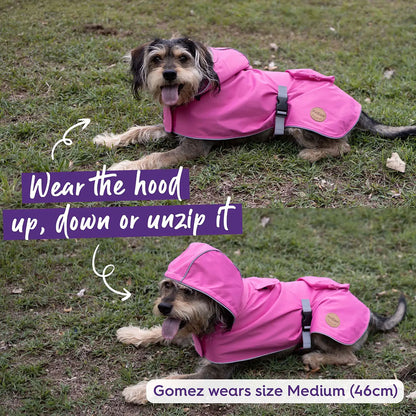 KAZOO Rainy Days Pink Waterproof Dog Raincoat