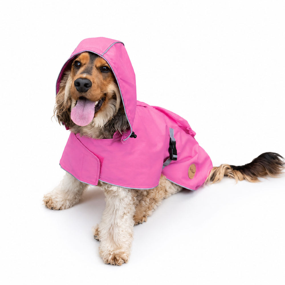 KAZOO Rainy Days Pink Waterproof Dog Raincoat