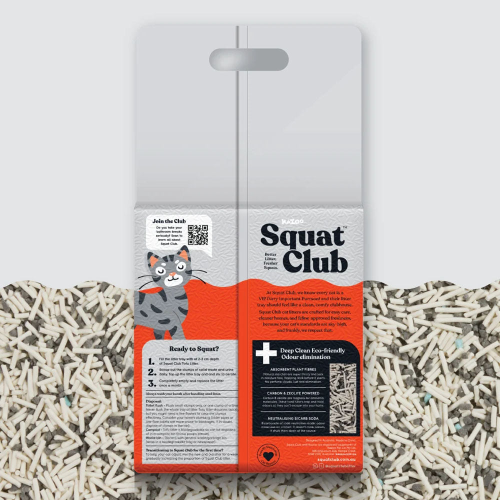 KAZOO Squat Club Deep Clean Eco Charcoal Cat Litter