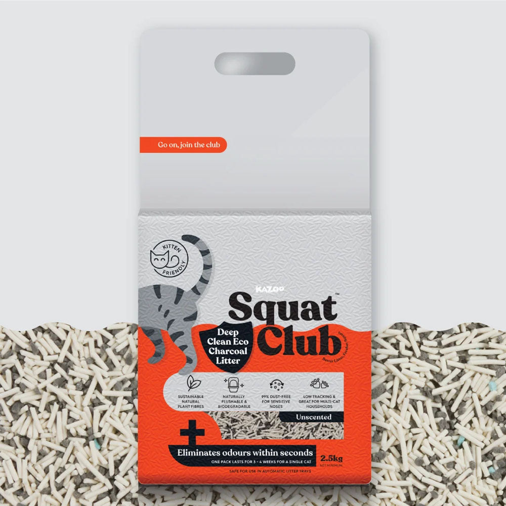 KAZOO Squat Club Deep Clean Eco Charcoal Cat Litter