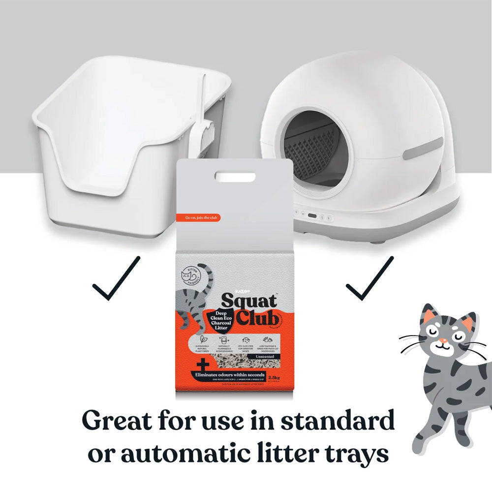 KAZOO Squat Club Deep Clean Eco Charcoal Cat Litter