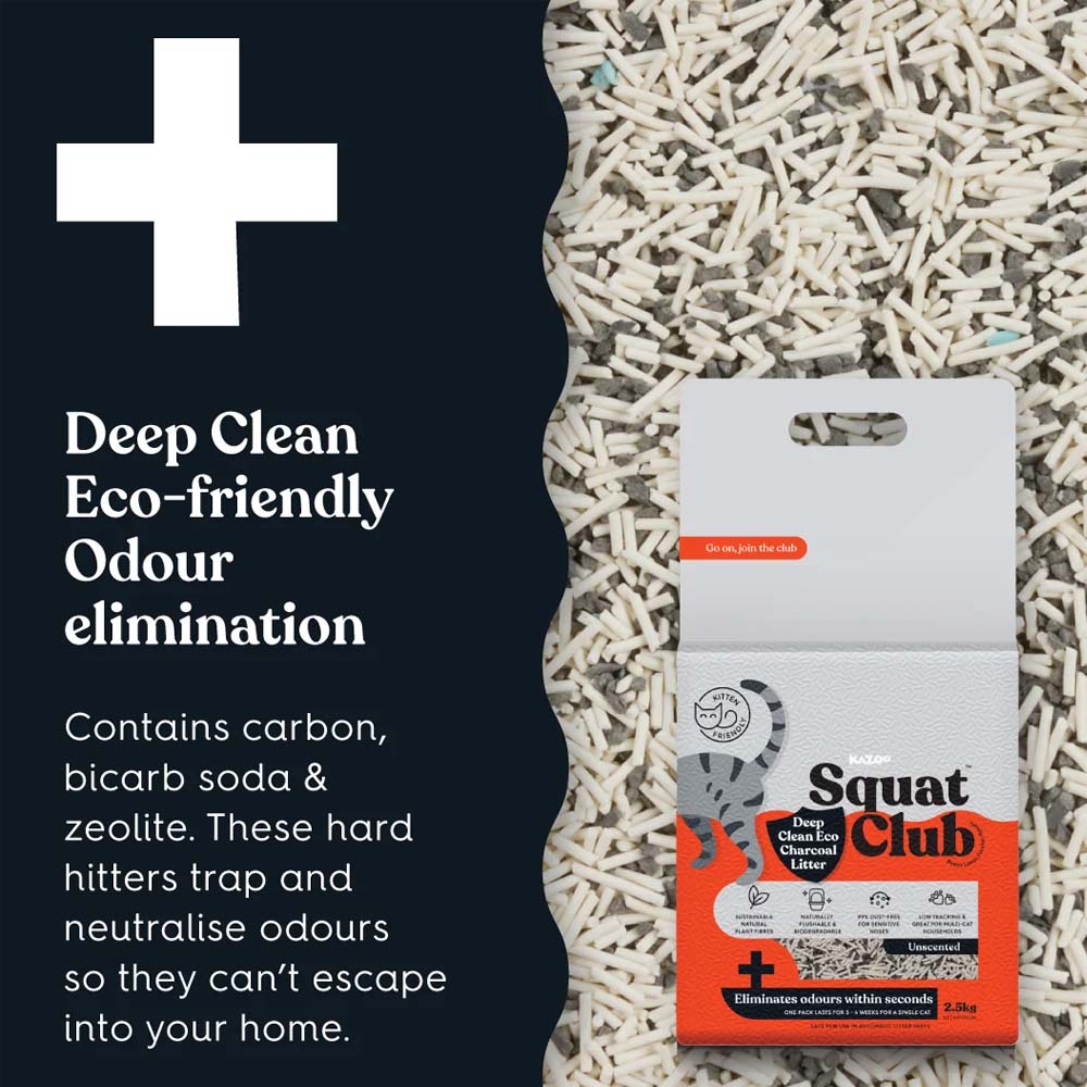 KAZOO Squat Club Deep Clean Eco Charcoal Cat Litter
