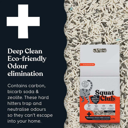 KAZOO Squat Club Deep Clean Eco Charcoal Cat Litter