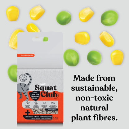 KAZOO Squat Club Deep Clean Eco Charcoal Cat Litter