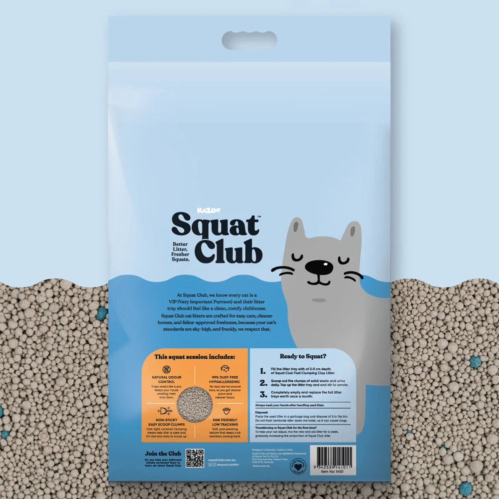 KAZOO Squat Club Fast Clumping Clay Cat Litter