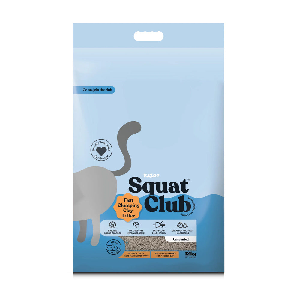 KAZOO Squat Club Fast Clumping Clay Cat Litter