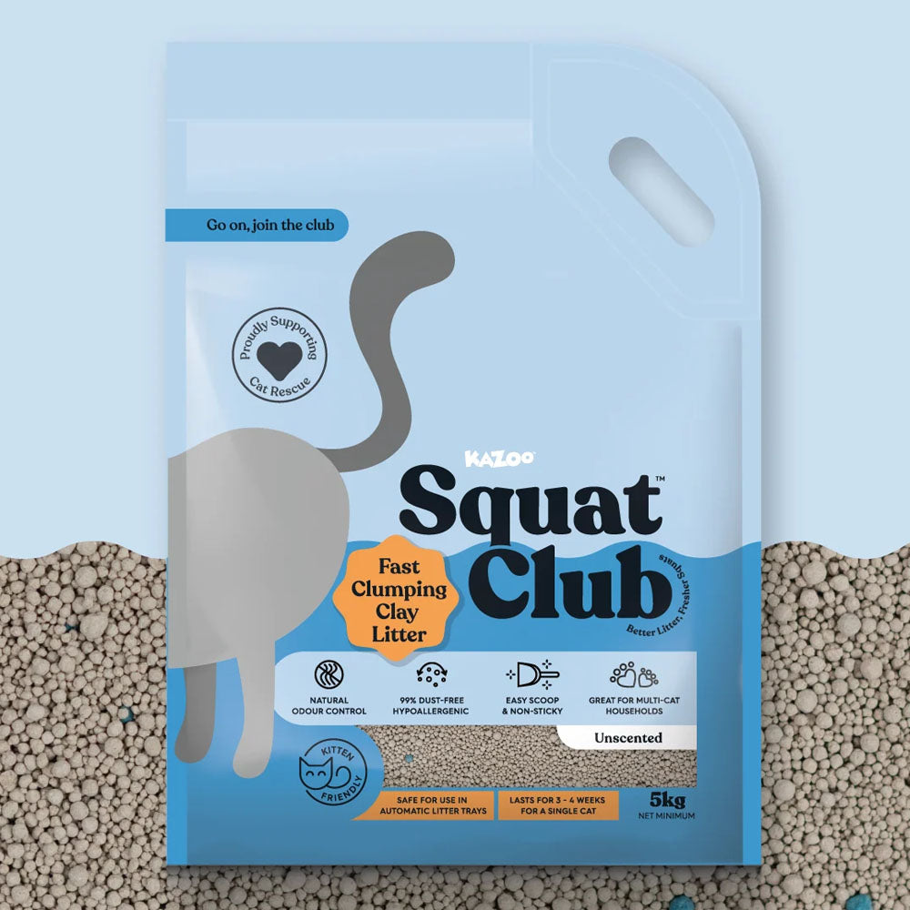 KAZOO Squat Club Fast Clumping Clay Cat Litter