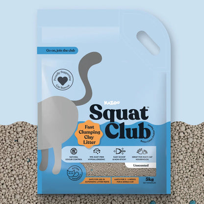 KAZOO Squat Club Fast Clumping Clay Cat Litter