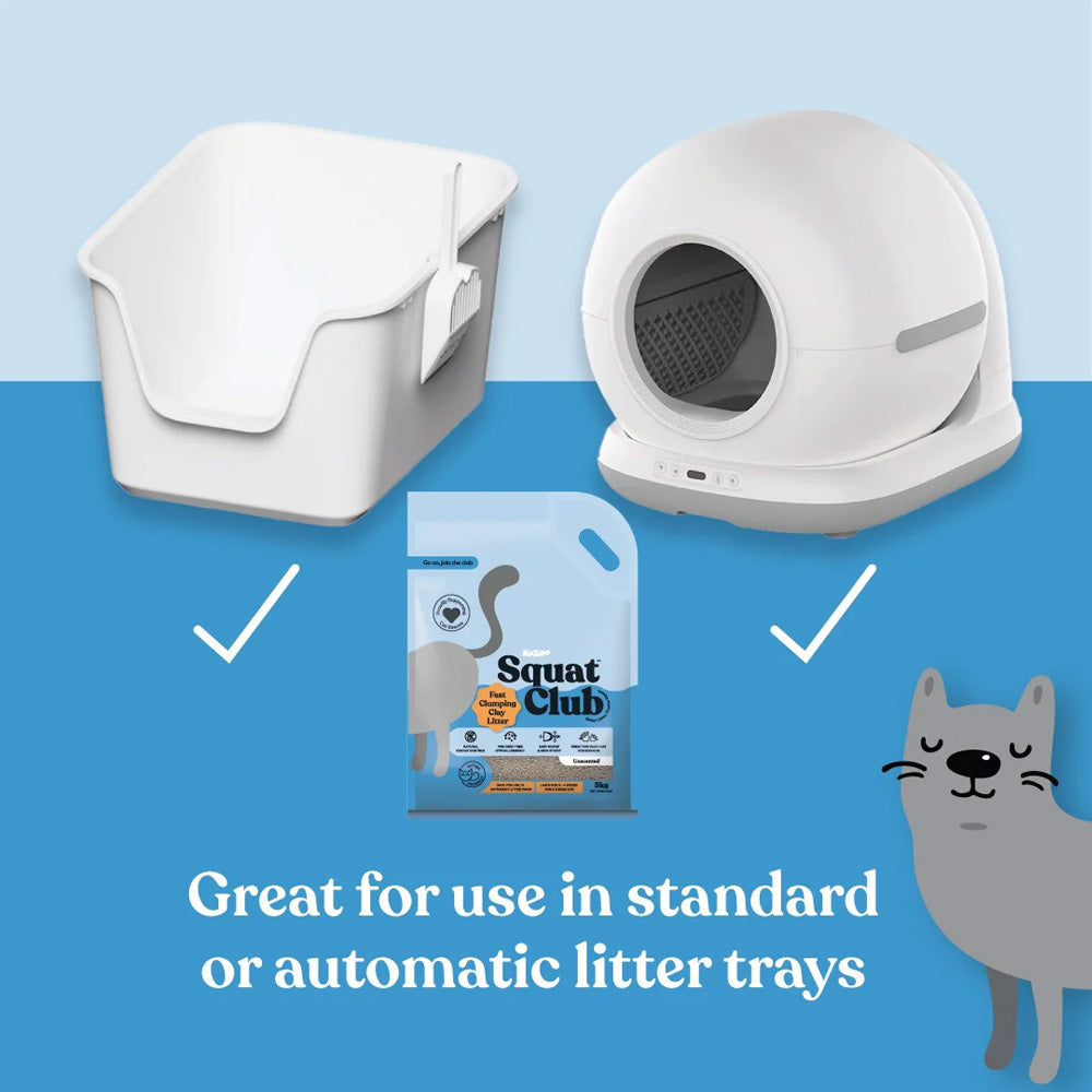 KAZOO Squat Club Fast Clumping Clay Cat Litter